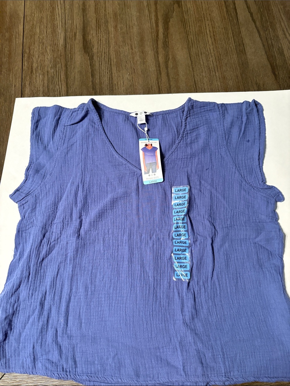 Relaxed V-Neck Women’s Tunic in Periwinkle - Large